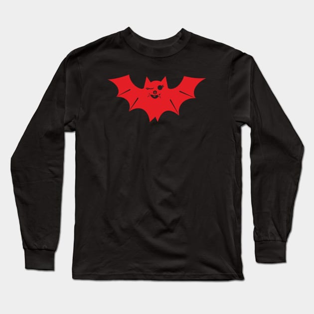 Bat (red solid) Long Sleeve T-Shirt by aceofspace